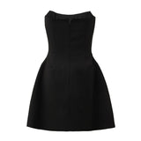 Diamonds Black Crystal Pearl Mini | Midi Dress