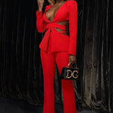 Cut Out Blazer Set