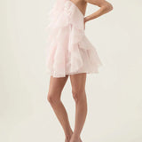Solid Spliced Appliques Loose Mini Dress
