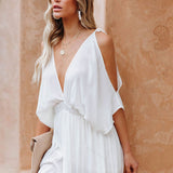 Summer Elegant Solid Color Beach Wear Maxi Dresses