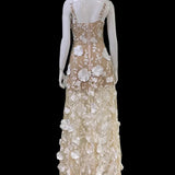 Floral Embroidered Mesh Maxi Dress