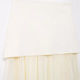 Button Knit Top Side Zipper Skirt Suit