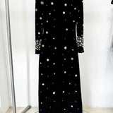 Long Sleeve Luxurious Beaded Maxi Dress