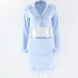 Long Sleeves Top High Waist Mini Skirts Suits