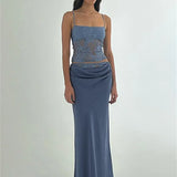Women's Printed Spaghetti Strap Maxi Skirt Set