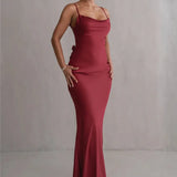 3D Flower Draped Open Back Maxi Dress
