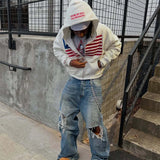 Minimalist Flag Patchwork Hoodie
