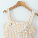 Cross Ribbon Folds Hem Ball Gown Swing Mini Dress