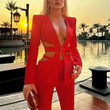 Cut Out Blazer Set