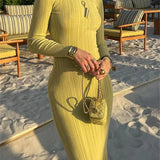 Ribbed Long Sleeve Maxi Dress