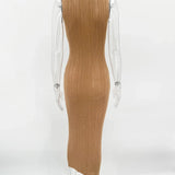 Women's Sleeveless Turtleneck Maxi Dress