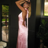 Satin Open Back Dress