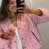 Pink Printed Cotton Coat
