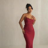 3D Flower Draped Open Back Maxi Dress