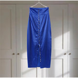 Sleeveless Top Suit With Front Split Skirt