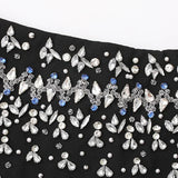 Diamonds Black Crystal Pearl Mini | Midi Dress