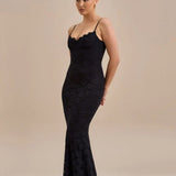 Spaghetti Strap Backless Maxi Dress