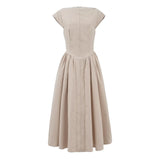 Short Sleeve Hollow Out Back Midi Dress