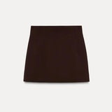 Turn-down-Collar Single Breasted-Top and Mini Skirt Suit