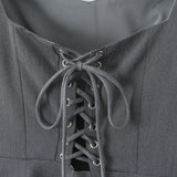 Cross Lacing up Back Mini Dress