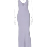 Floral  Knit Hollow Out Lace-Up Maxi Dress