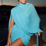 Strapless Shawl Vest Mini Skirt Suit
