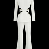 Cut Out Blazer Set