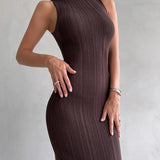 Women's Sleeveless Turtleneck Maxi Dress