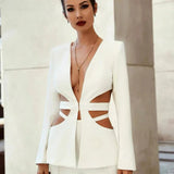 Cut Out Blazer Set