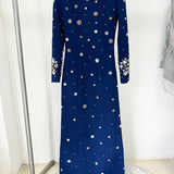 Long Sleeve Luxurious Beaded Maxi Dress