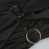 Off The Shoulder Mesh Folded Scarf Maxi Dress