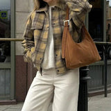 Classic Plaid Casual Lapel Jacket