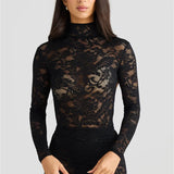 Turtleneck Top And Floral Split Long Skirt Sets