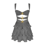Cover Up Skirt Geometry Printed Two-Piece Beach Dress