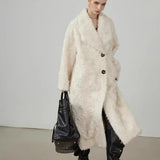 Large Lapel Shaggy Faux Fur Long Jacket