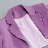 Purple Tassel Skirt and Long Sleeve Jacket Set
