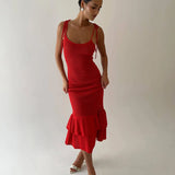 Crochet Maxi Dress with Ruffle Trim