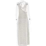Polka Dot Backless Spaghetti Strap Party Maxi Dress
