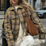 Classic Plaid Casual Lapel Jacket