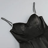 Solid Fit And Flare Spaghetti Strap Mini Dress