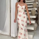 Starfish Printed Ruffle Hem Long/Mini Dress