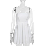 Elegant Strapless Corset A Line Solid Mini Dress