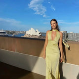 Satin Open Back Dress