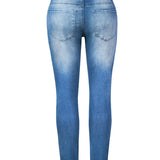 Women's Jeans Blue Hight Waist Streetwear Ripped Casual Fashion Denim Pencil Pants