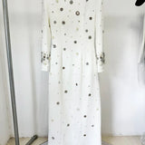 Long Sleeve Luxurious Beaded Maxi Dress