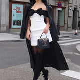 Indy - Off-Shoulder Contrast Bow Mini Dress