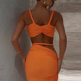 Short Camisole and Ankle-Length Skirt Suit