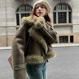 Faux Suede Leather Jacket