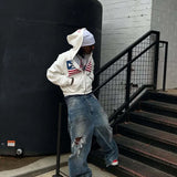 Minimalist Flag Patchwork Hoodie
