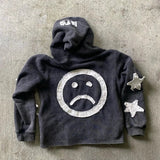 Patchwork Letter Pullover Hoodie